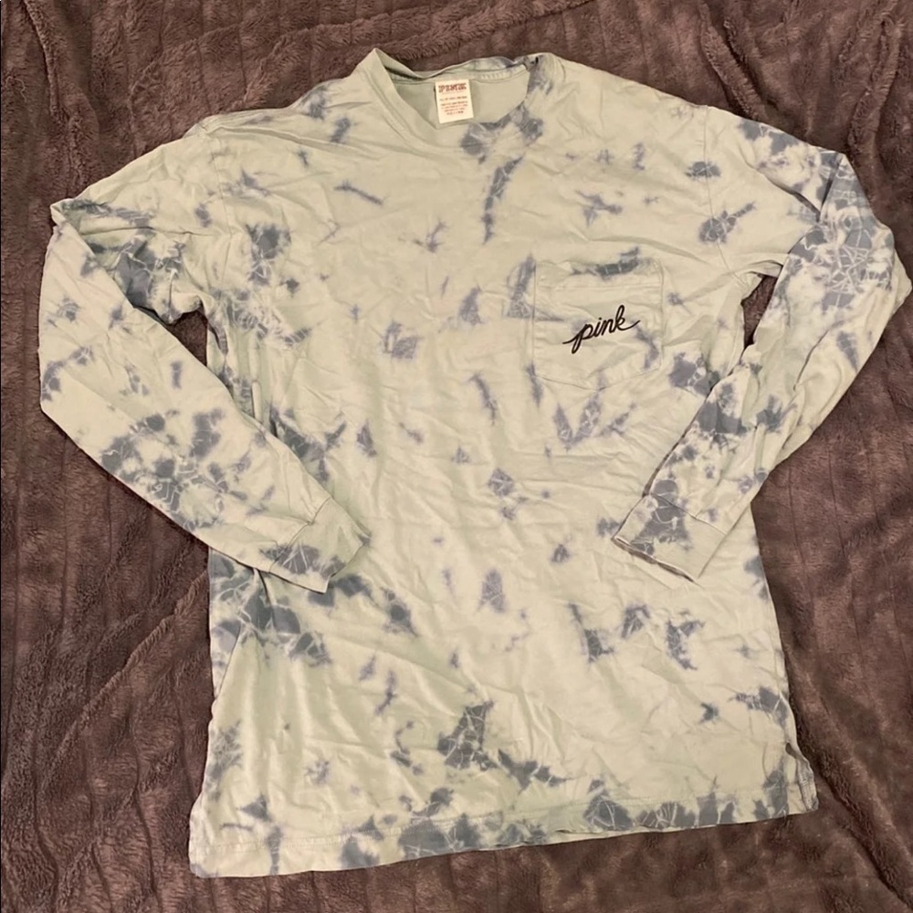 PINK tie dye long sleeve tee